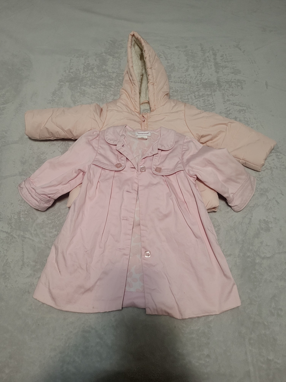 Baby Girl Pink Outerwear Bundle | Savannah Trench Coat & Name It Puffer Jacket